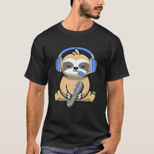 Gamer Sloth Cool Gaming Video Games Boys Men Kids T-Shirt