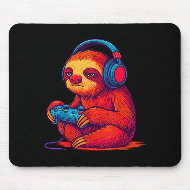 Gamer Sloth  Mouse Pad (Front)