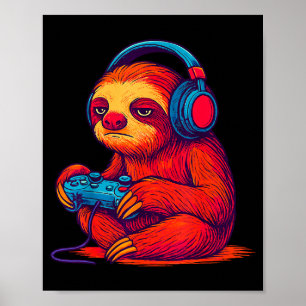 Gamer Sloth  Poster