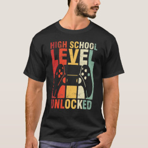 Gamer Student High School Level Unlocked Back To S T-Shirt