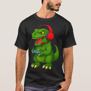 Gamer T Rex Dinosaur Video Games Boys Teen Funny G T-Shirt