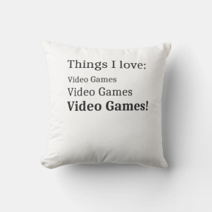 Gamer Teens Men Women I Love Video Games Gift Cushion