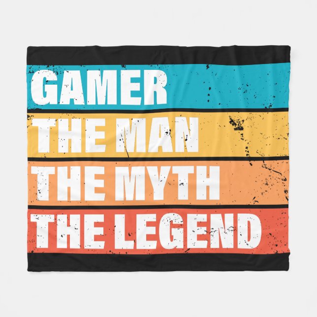 Gamer. The Man. The Myth. The Legend. Fleece Blanket (Front (Horizontal))