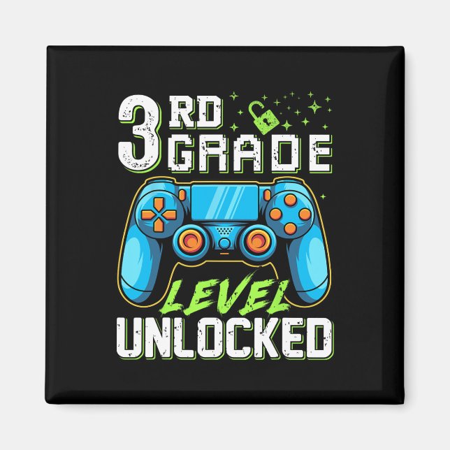 Gamer Third Grade Level Unlocked Back To School Vi Magnet (Front)