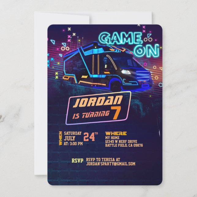 Gamer Truck invitation  (Front)