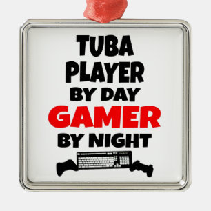 Gamer Tuba Player Metal Tree Decoration