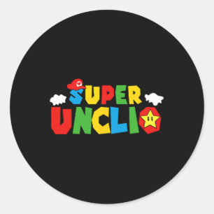 Gamer Uncle Funny Celebrate For Fathers Day Classic Round Sticker