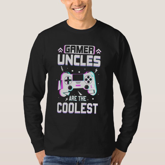 Gamer Uncles Are The Coolest Retro Games Gaming T-Shirt (Front)