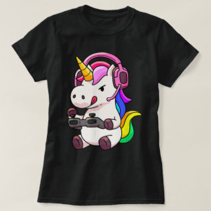 Gamer Unicorn   Cute Rainbow Gaming Design T-Shirt