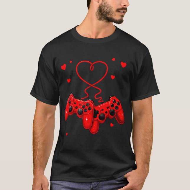Gamer Valentine Love Video Games Cute Gaming Heart T-Shirt (Front)