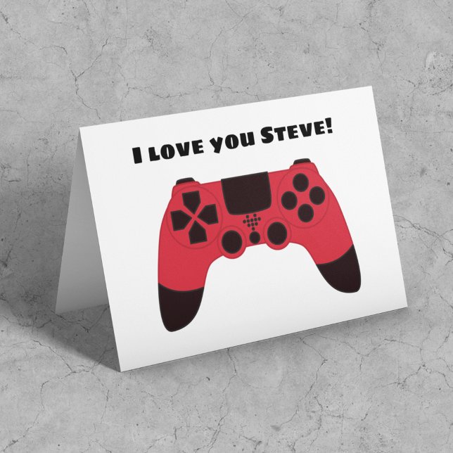 Gamer Valentines Day I Love You Gaming Name Card (Creator Uploaded)