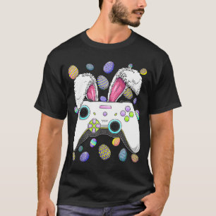 Gamer  Video Game Bunny Eggs Easter Kids Boys Men T-Shirt