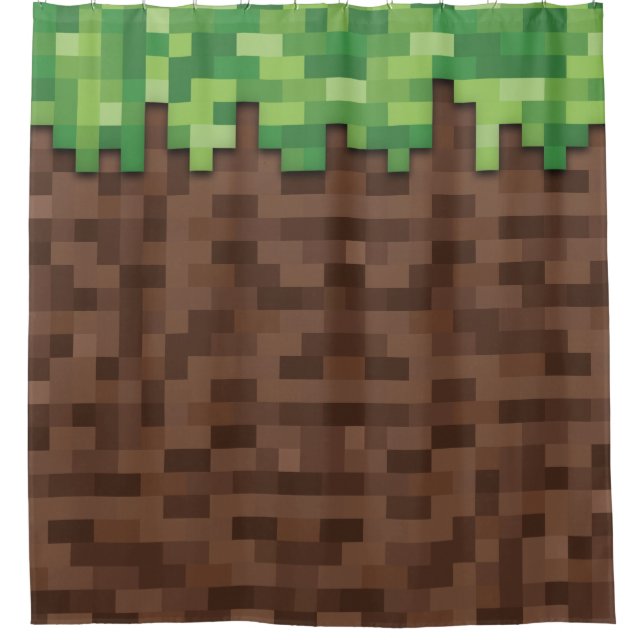 Gamer Video Game Construction Mining Building Shower Curtain (Front)