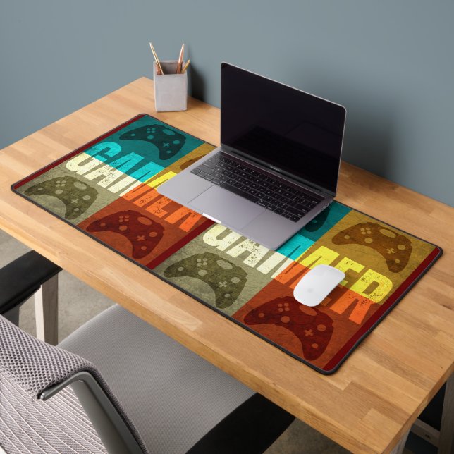 GAMER VINTAGE COMPUTER GAME GAMING CONTROLLER DESK MAT (Office 2)
