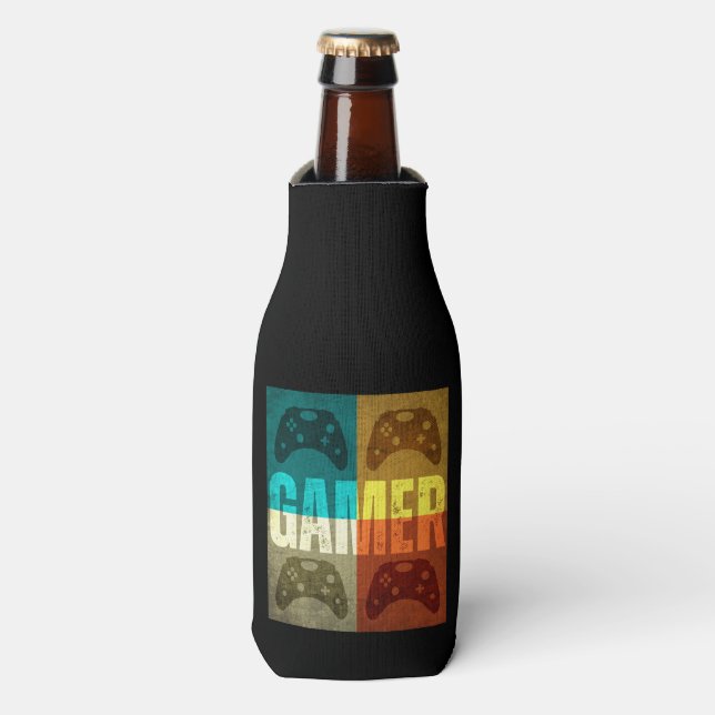 GAMER VINTAGE VIDEO GAME CONTROLLER  BOTTLE COOLER (Bottle Front)