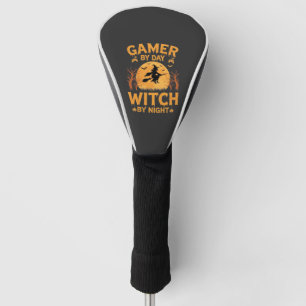 Gamer Witch Halloween Gaming Design Golf Head Cover