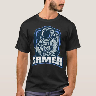 Gamer With Astronaut Holding An Assault Rifle T-Shirt