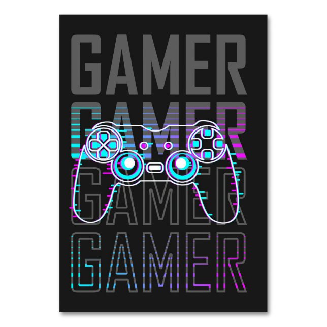 Gamer With Controller Table Number (Front)