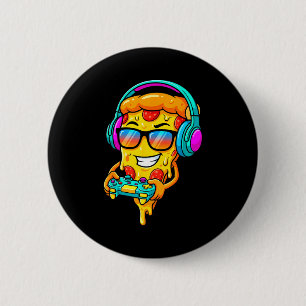 Gamer Zza Slice Video Gaming Boy Enthusiast Gamer  6 Cm Round Badge