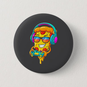 Gamer Zza Slice Video Gaming Boy Enthusiast Gamer  6 Cm Round Badge