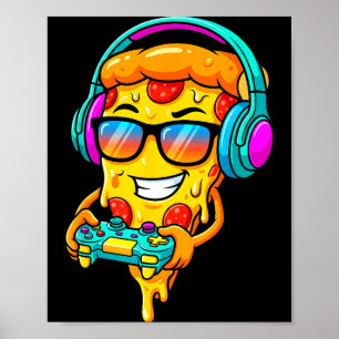 Gamer Zza Slice Video Gaming Boy Enthusiast Gamer  Poster