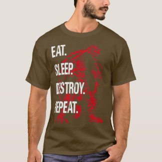 GAMERA 1999 Eat Sleep Destroy Repeat T-Shirt