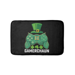 Gamerchaun Gamer Gaming Games St Patrick's Day Bath Mat