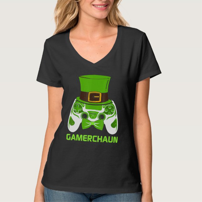 Gamerchaun Irish Gamer Paddys Men St Patrick Day B T-Shirt (Front)