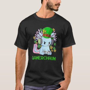 Gamerchaun St Patrick's Day Axolotl Video Game Con T-Shirt