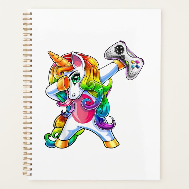 Gamercorn Dabbing Unicorn Video Game Controller Ga Planner (Front)