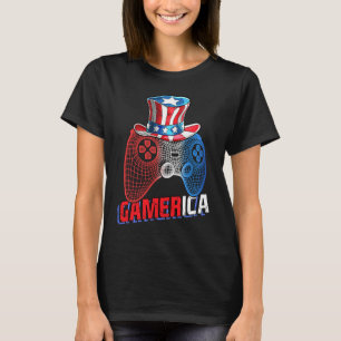 Gamerica 4th of July Video Game American Flag Uncl T-Shirt
