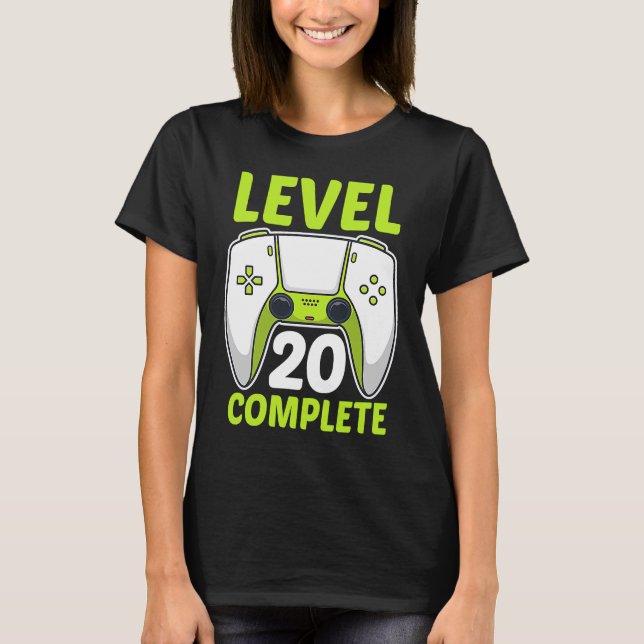 Gamers 20th Birthday 20 Years Old Bday Level 20 Co T-Shirt (Front)
