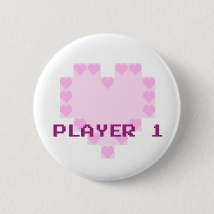 Gamers in Love - Player 1 6 Cm Round Badge