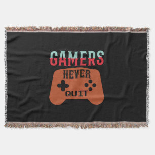 Gamers Never Quit Throw Blanket