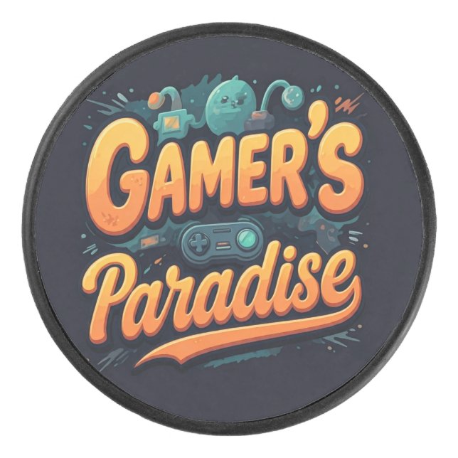 Gamer's Paradise  Hockey Puck (Front)