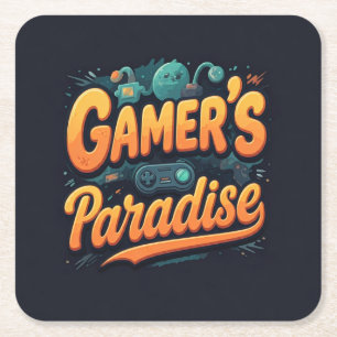 Gamer's Paradise Square Paper Coaster