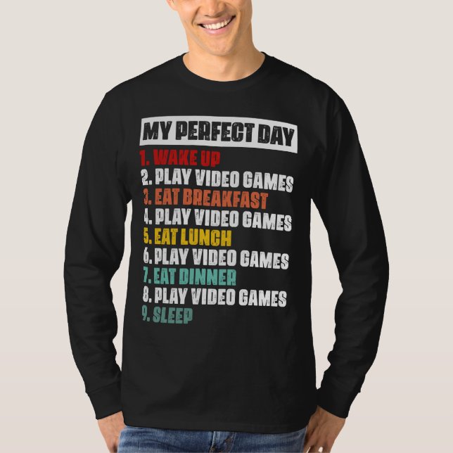Gamer's Perfect Day Basic Long Sleeve T-Shirt (Front)
