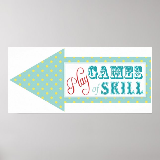 Games Arrow Sign for Carnival Circus Birthday LFT (Front)