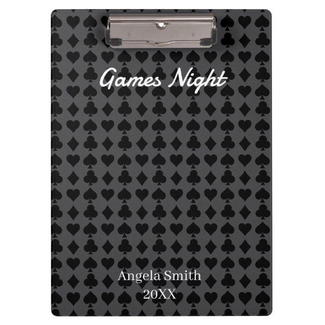 Games Night Clipboard – Score Keeper & Party Games (Front)