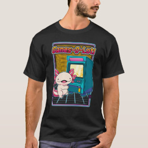 Games o lotl Axolotl Playing Arcade Game Machine V T-Shirt