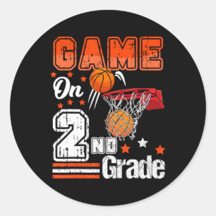 Games On 2nd Grade Basketball Back To School Secon Classic Round Sticker