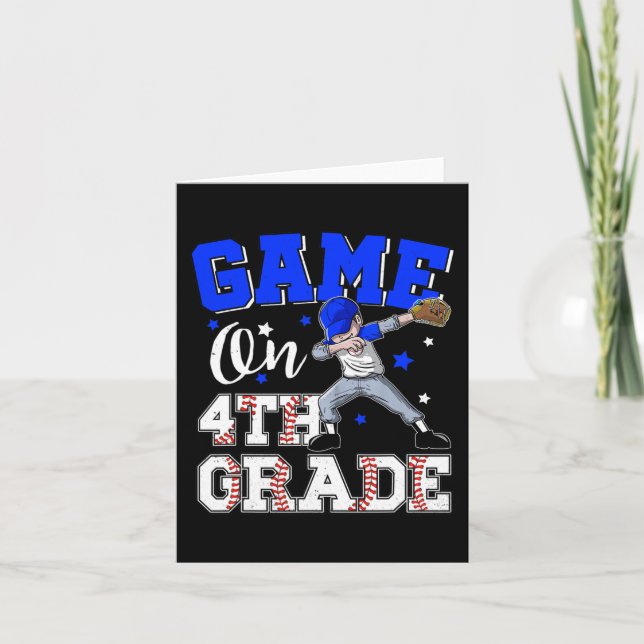 Games On 4th Grade  Boy Dabbing First Day Of Schoo Card (Front)