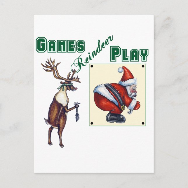 Games Reindeer Play Postcard (Front)