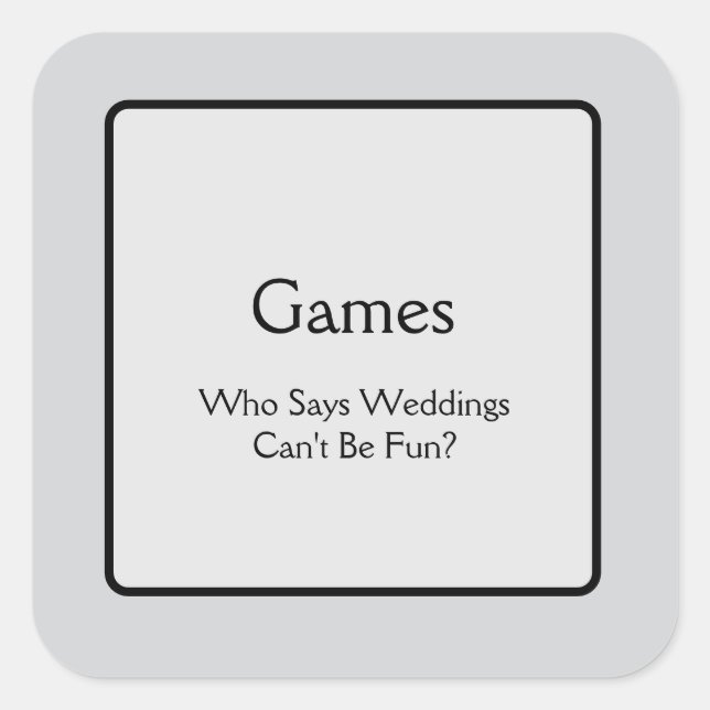 Games Square Sticker (Front)