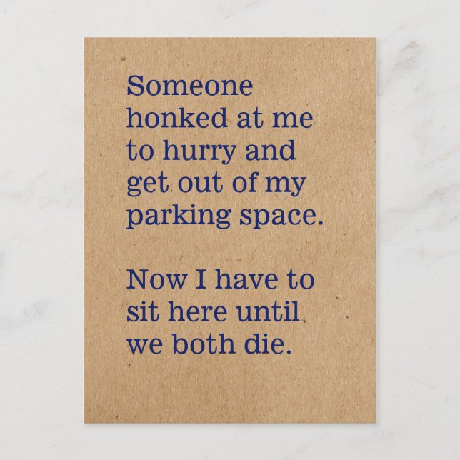 Games We Play in Cars / Honking Jerks Postcard (Front)