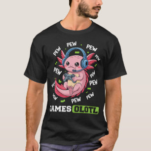 Gamesolot Axolotl Playing Console Video Game Axolo T-Shirt