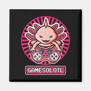 Gamesolotl Axolotl Cute Kawaii Anime Gaming Kids B Magnet