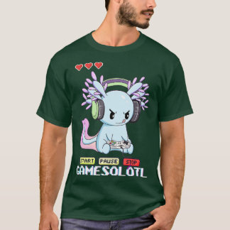 Gamesolotl  Axolotl Fish Playing Video Games Lizar T-Shirt