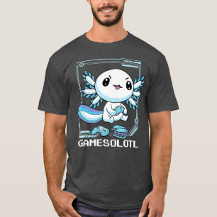 Gamesolotl Axolotl Fish Playing Video Games Lizar T-Shirt