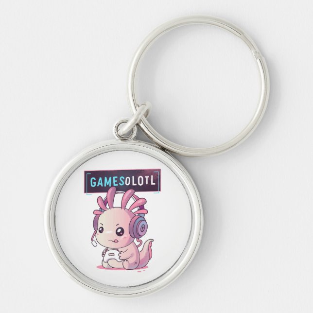 Gamesolotl - Axolotl Gamer Key Ring (Front)
